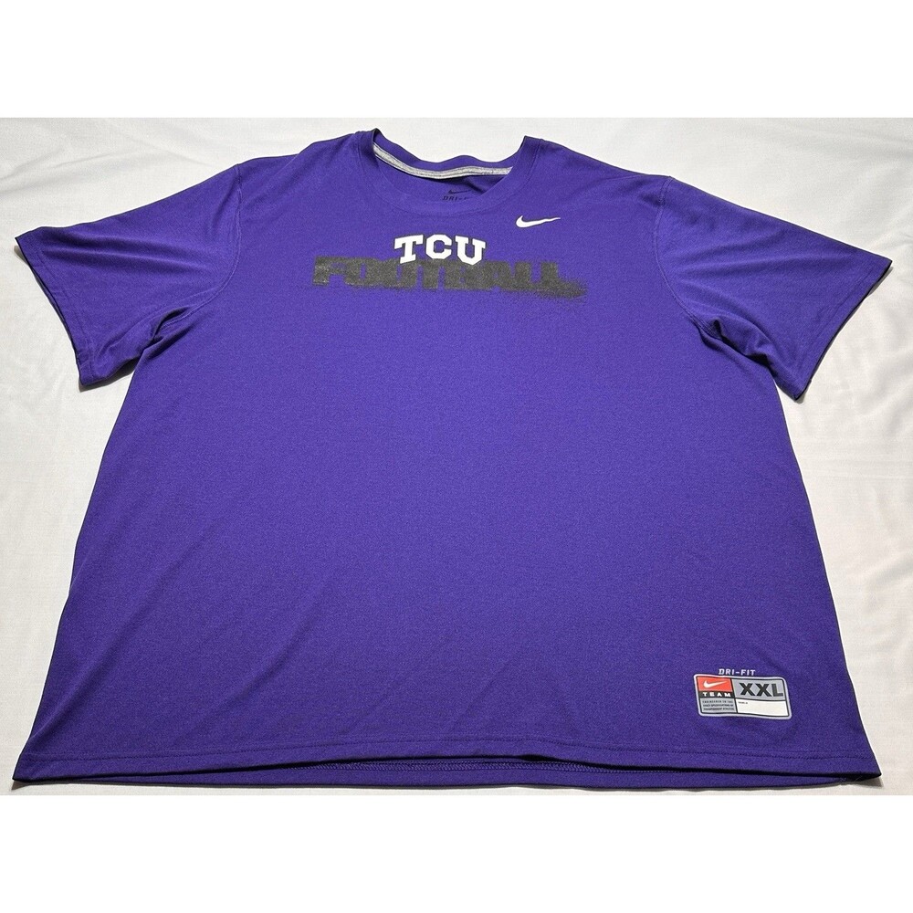 TCU Horned Frogs Nike Shirt Size XXL 2XL Tee Dri Fit Swoosh Texas Christian